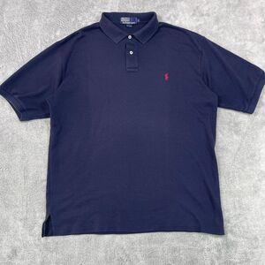 Polo Ralph Lauren Polo Shirt Mens Size Large Navy Blue Cotton Jamaica
